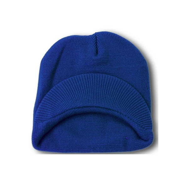 Top Headwear Cuffless Visor Winter Beanie - Royal