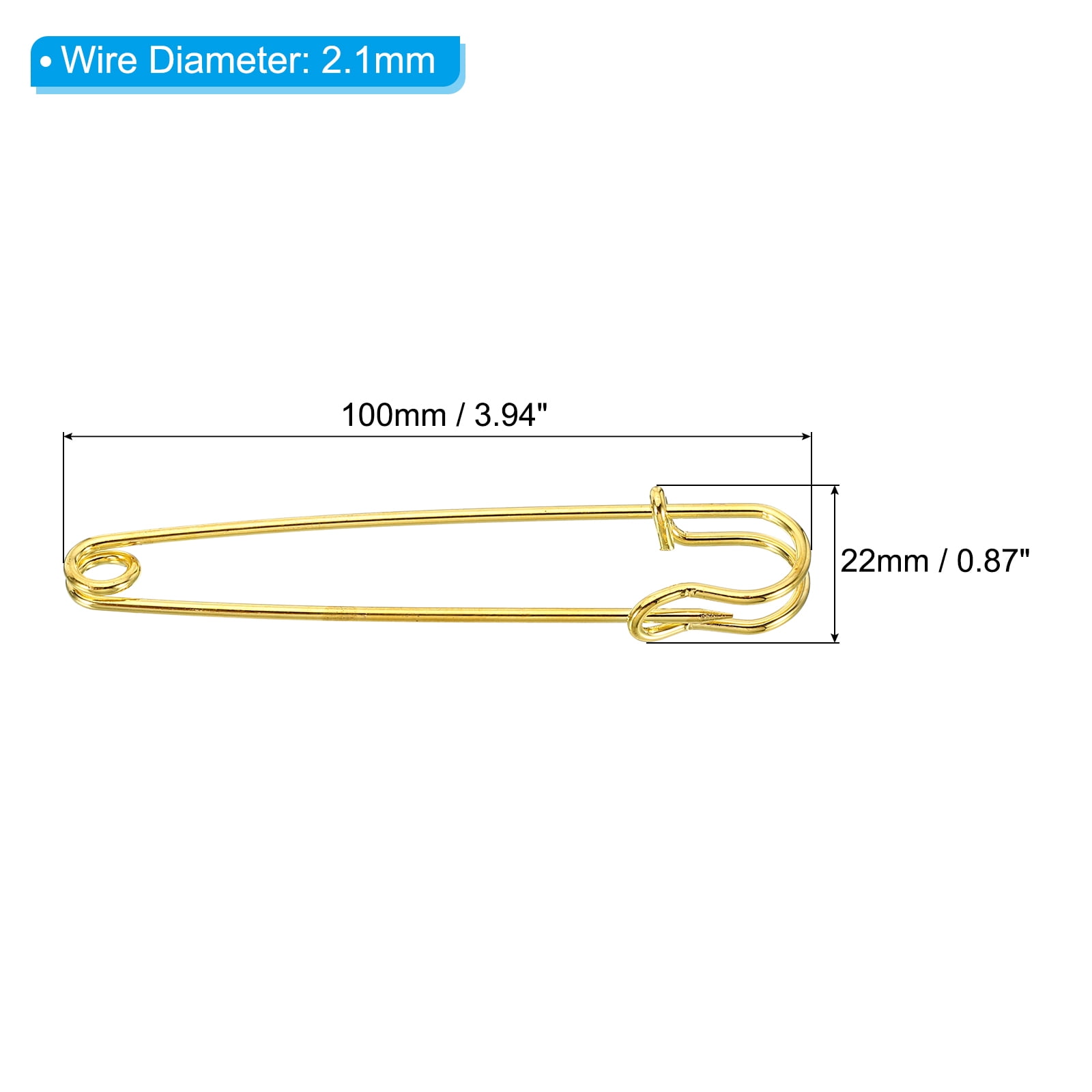 Unique Bargains Safety Pins for Sewing Crafting and Fastening Blankets Gold Tone 3.94"