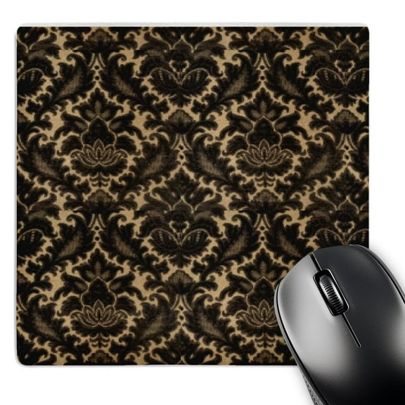 3dRose, Deep Brown Damask, MousePad