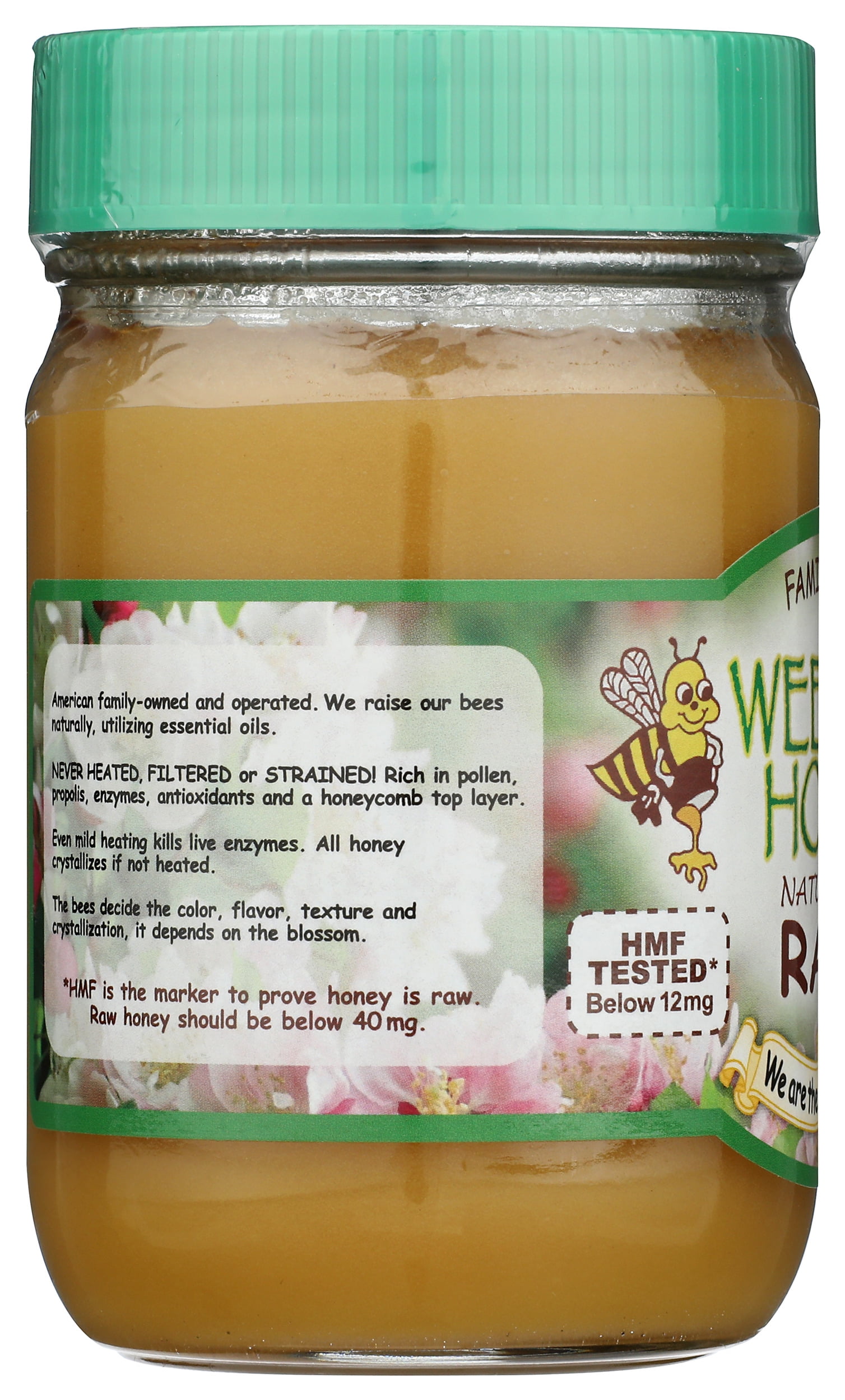 Pack of 12, Wee Bee Natural Raw Honey, 16 oz