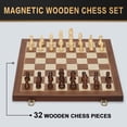 thumbnail image 2 of Juego de ajedrez Jumlys, tablero magnético de madera, 15 unidades, plegable, con almacenamiento, 2 of 7