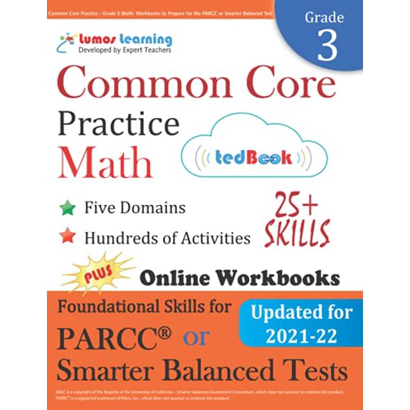 Pre-Owned Common Core Practice - Grade 3 Math: Workbooks to Prepare for the PARCC or Smarter Balanced Test: CCSS Aligned, 9781940484433, 194048443X, Paperback,