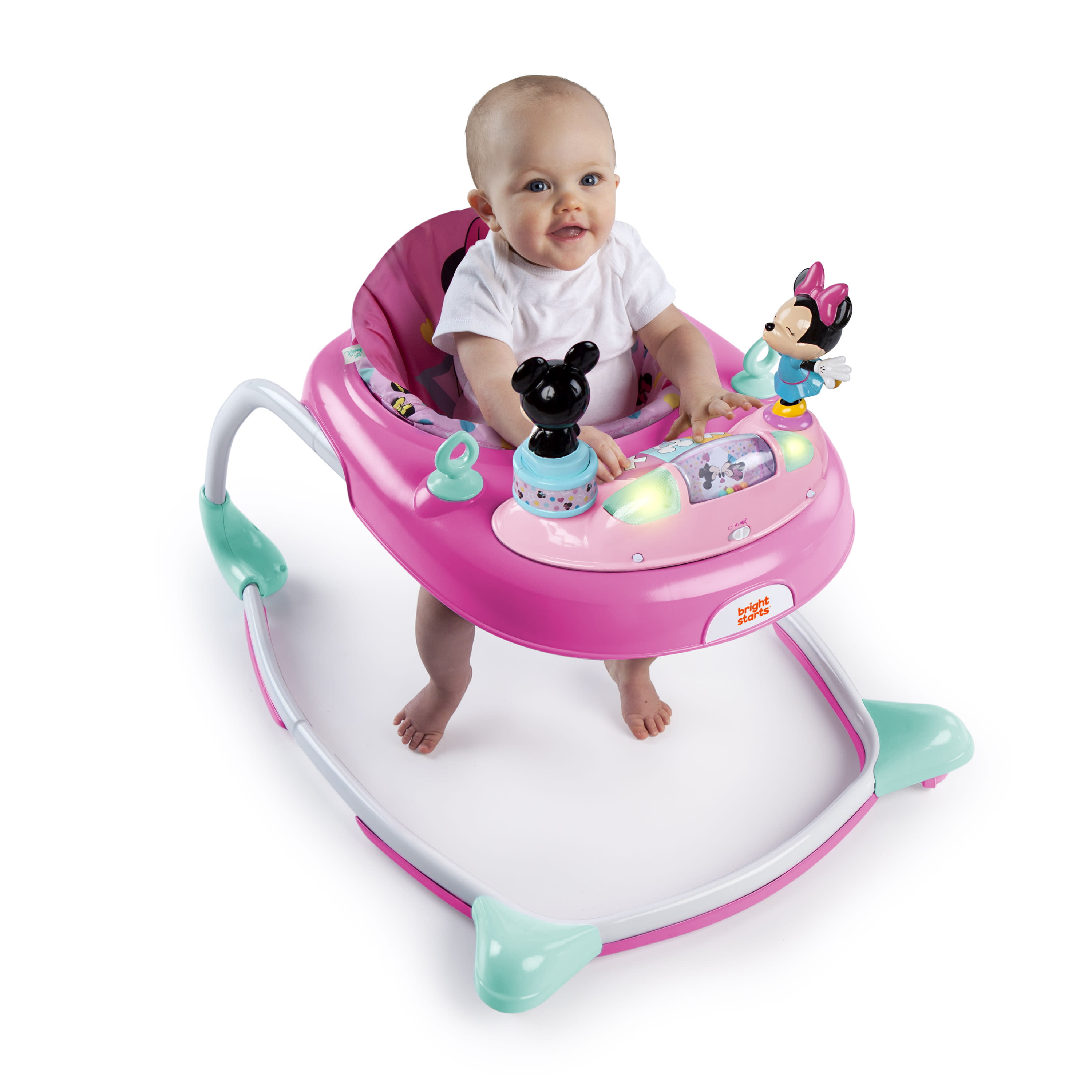 Bright Starts Disney Baby Minnie Mouse Baby Walker with Activity Station -  Stars & Smiles - Walmart.com