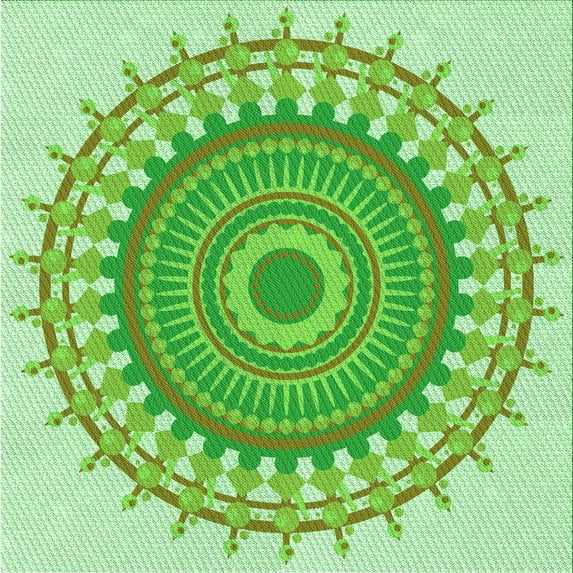 Ahgly Company Machine Washable Indoor Square Transitional Jade Green Area Rugs, 8' Square