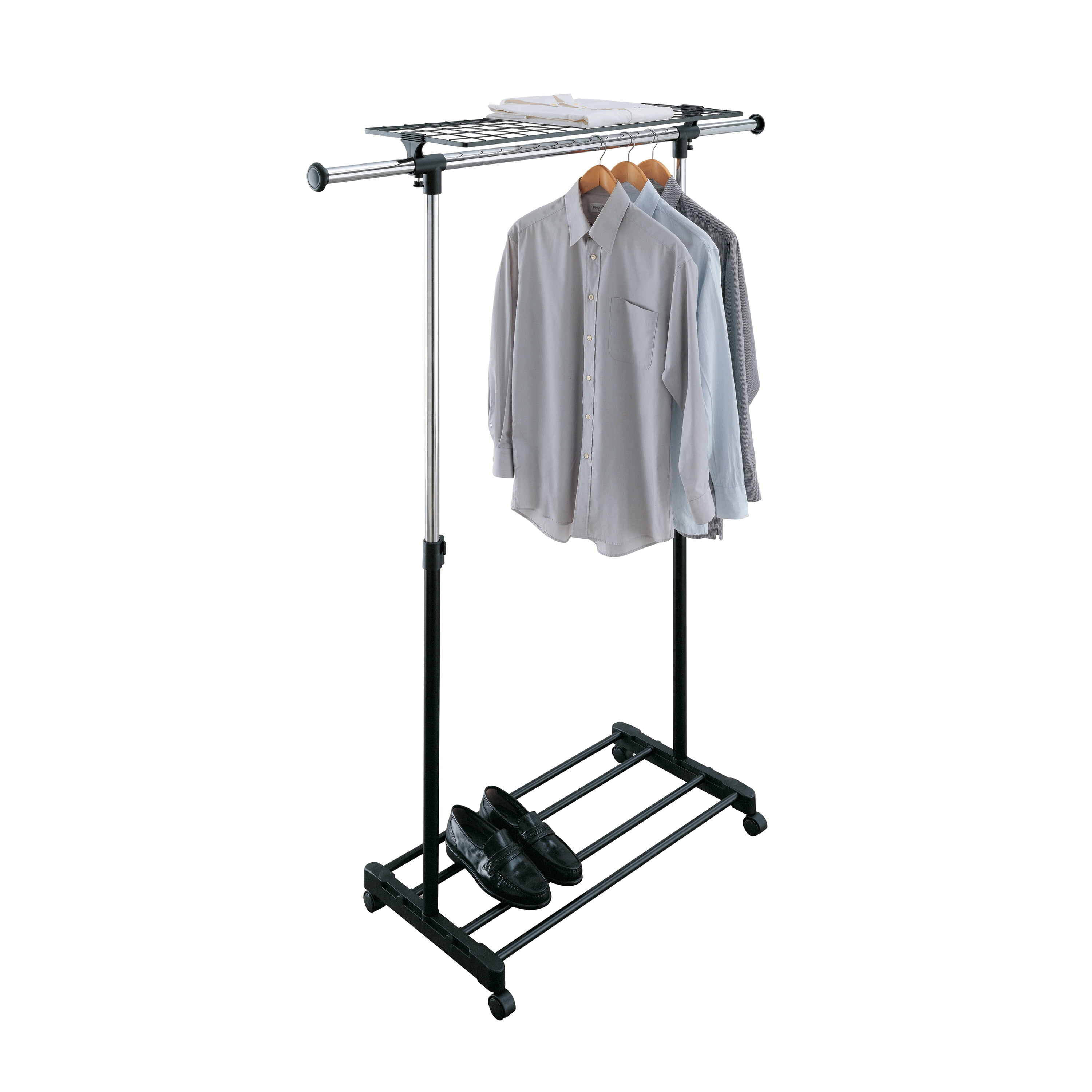 Neu Home Adjustable Garment Rack with Storage Shelves
