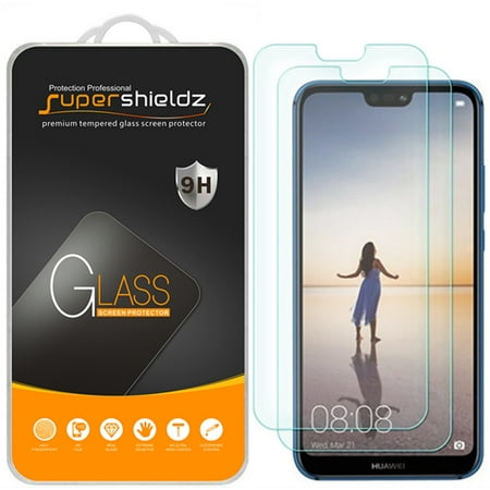 [2-Pack] Supershieldz for Huawei "P20 Lite" Tempered Glass Screen Protector, Anti-Scratch, Anti-Fingerprint, Bubble Free