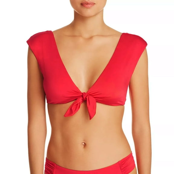 Trina Turk Getaway Solids Cap Sleeve Bikini Top, Red, size 6