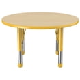 thumbnail image 3 of ECR4Kids 36in Round Premium Thermo-Fused Adjustable Activity Table Maple/Yellow/Yellow - Chunky Leg, 3 of 4