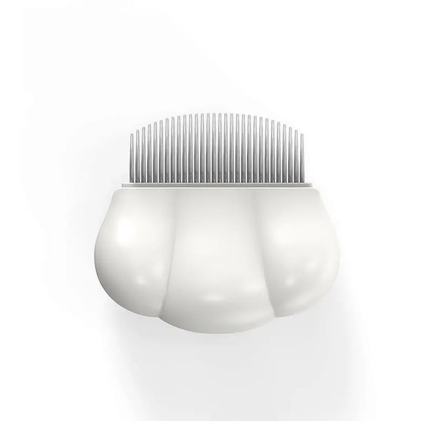 Peinado de concha para perro y gato, pelo flotante para quitar el pelo, nudo para cosquillas, peine para masaje (blanco)