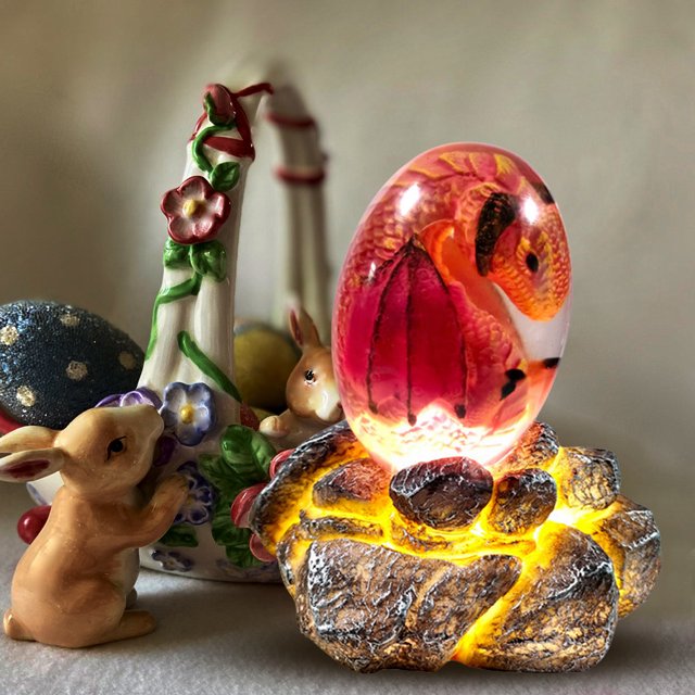 Huevo de dragón de lava, adornos de resina, huevo de dragón de cristal hecho a mano, regalo para niños, decoración del hogar.