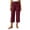 Wine, variant on Edvintorg Capris for Women Lightweight Loose Elastic Waisted Wide Leg Casual Capri Pants Clothes for Women Khaki L