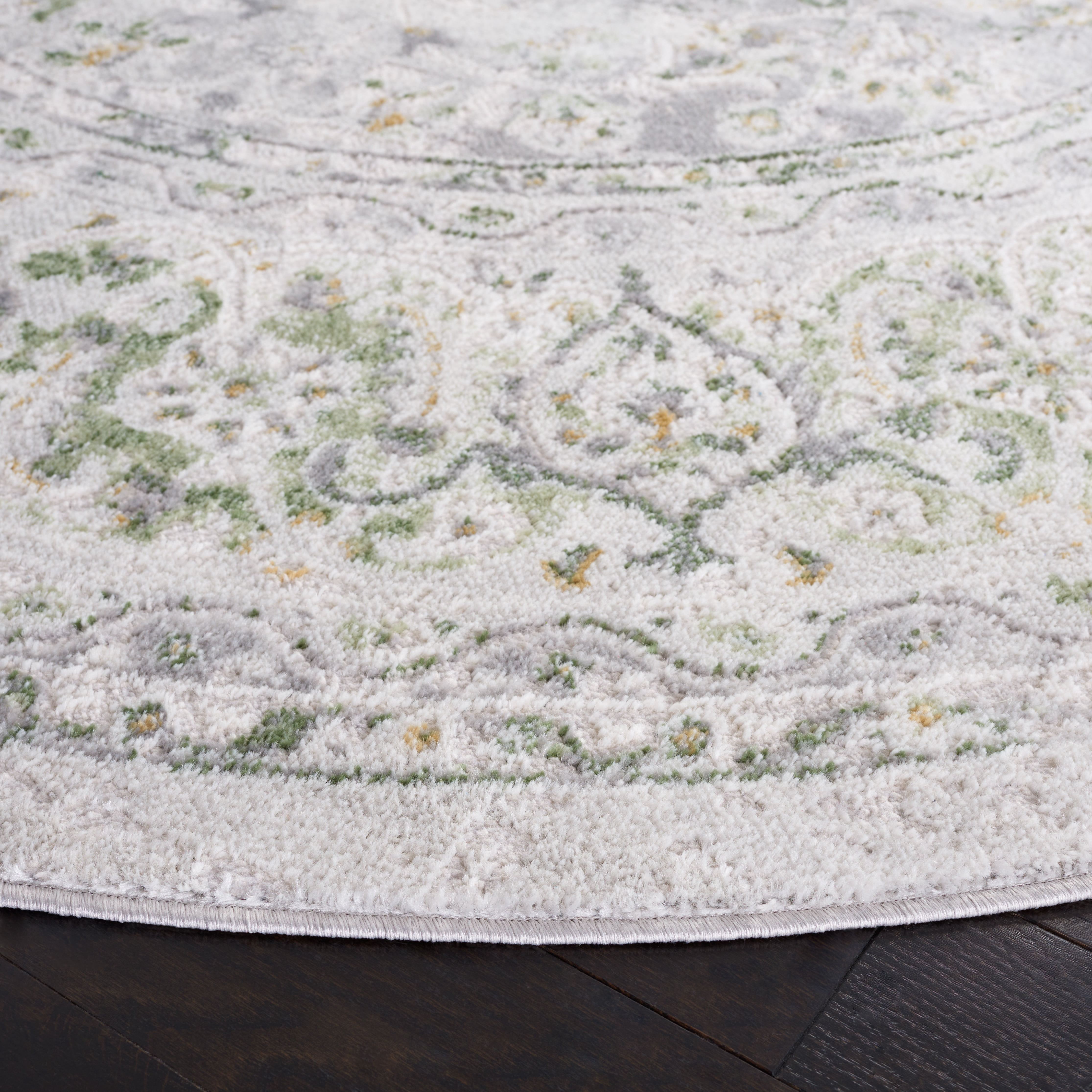SAFAVIEH Palma Amanda Oriental Area Rug, Beige/Green, 8' x 8' Round