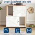 thumbnail image 3 of Multi-Functional Cat Litter Box Enclosure,Double Layer Litter Cabinet with 2 Litter Mat and Sisal Scratching Post,Hidden Cat Washroom,Dog Proof, End Table for Indoor Cats, 3 of 7