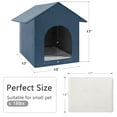 thumbnail image 4 of Cat House, Foldable Cat Bed for Outdoor, Cat Tent with Removable Soft Cushion ,Shelter for Cats Dogs ,17 x 13 x17 inches, Blue, 4 of 8