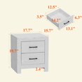 thumbnail image 3 of Night Stand Set of 2, Bedside Table with 2 Storage Drawers, Modern Nightstand with Smooth Slideway, Bed Desk for Bedroom, Living Room, White (17.7"x15.7"x19.7"), 3 of 17