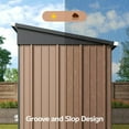 thumbnail image 2 of Asofer Metal Shed, Outdoor Storage Shed, Small House Outdoor Cabinets, All Weather Resistant Storage Cabinet, Brown, 2 of 11