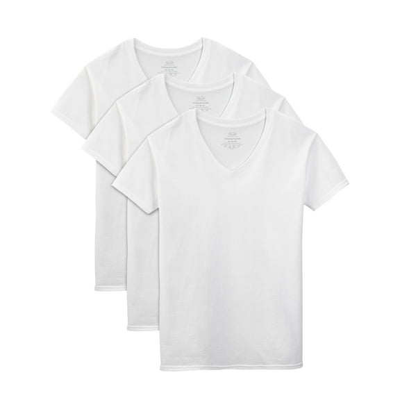 Fruit of the Loom Men's White V-Neck Undershirts, Sizes S-3XL