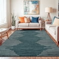 thumbnail image 5 of World Rug Gallery Bohemian Stripe Area Rug - TEAL 5'x7', 5 of 7