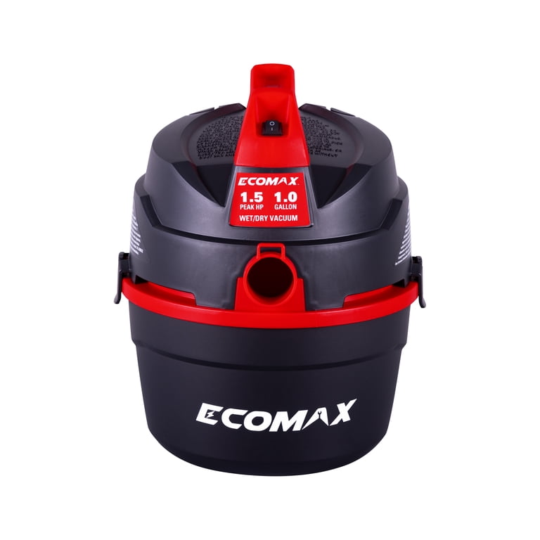 Ecomax 1 Gallon Compact Wet/Dry Vacuum, 1.5 HP Portable with Long