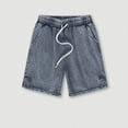 thumbnail image 2 of JTieacloth Comfort Mens Shorts 2025 Spring/Summer Vintage Wash Split 350G Heavy Fashion Men's Quarter Shorts,Blue, 2 of 3