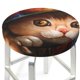 thumbnail image 3 of Balery Animal Cat Fundas de asiento para taburete de bar redondo de tela de terciopelo ajustables que protegen de arañazos y manchas para sillas de 14 a 17 pulgadas.-13 inch, 3 of 7