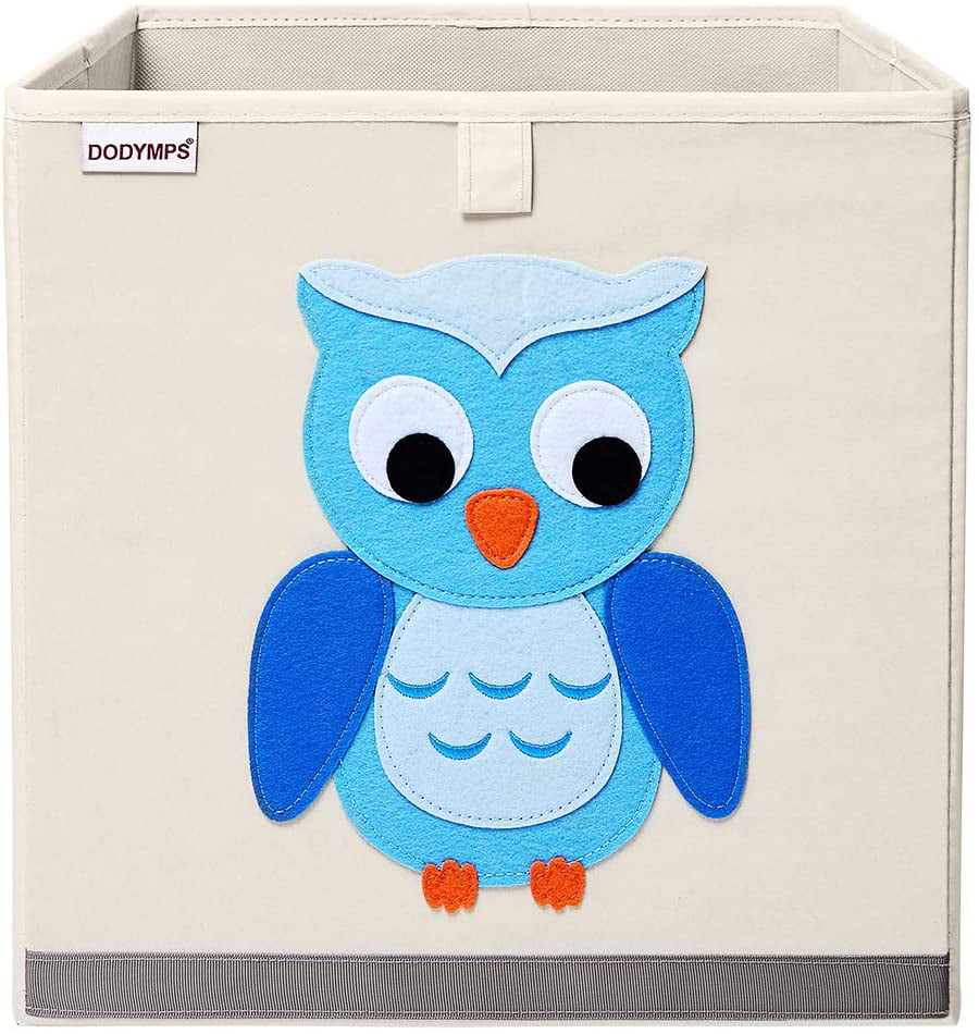 Multi Use Foldable Large Owl Cream Red Storage Box Kids Fun Toy Chest Room Tidy 