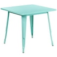 thumbnail image 2 of BizChair Commercial Grade 31.5" Square Mint Green Metal Indoor-Outdoor Table, 2 of 2