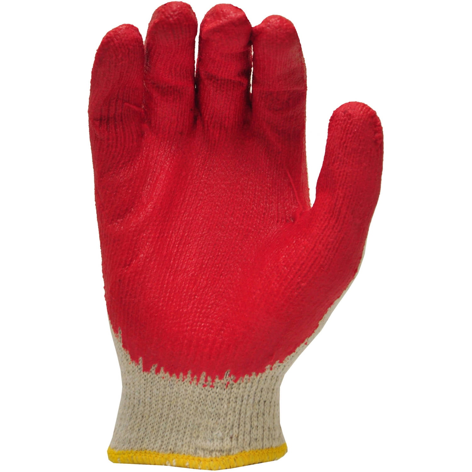 G & F String-Knit Palm Latex Dipped Work Gloves, Red, 10 Pairs