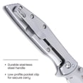 thumbnail image 4 of CRKT Slag Everyday Carry Assisted Folding Knife with Frame Lock: D2 Plain Edge Blade, Stainless Steel Handle, Pocket Clip, 7600, 4 of 5
