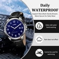 thumbnail image 3 of Watch for Men Minimalist Ultra Thin Wrist Watch Waterproof Quartz Analog Watch with Leather Strap -Gift for Men, 3 of 7