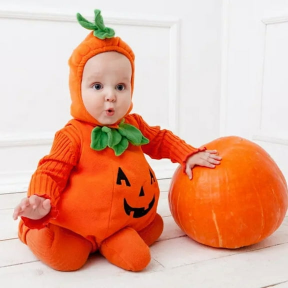 Nrmvnmi Infant Baby Boys Girls Halloween Pumpkin Outfits Hoodie Romper Bodysuit   Shoes 2 Pcs Cotton Set Size 3-24 Months