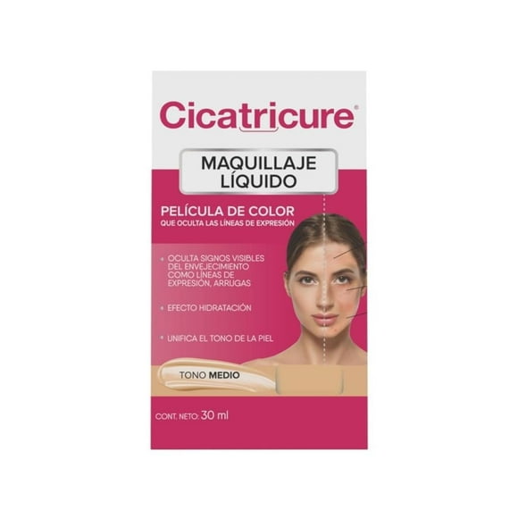 Maquillaje líquido Cicatricure tono medio 30 ml