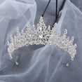 thumbnail image 2 of Tiaras y coronas de cristal de boda de plata para mujer, diadema de reina real de novia, tocados de princesa Quinceañera, 15*15*6,5 cm, 2 of 4