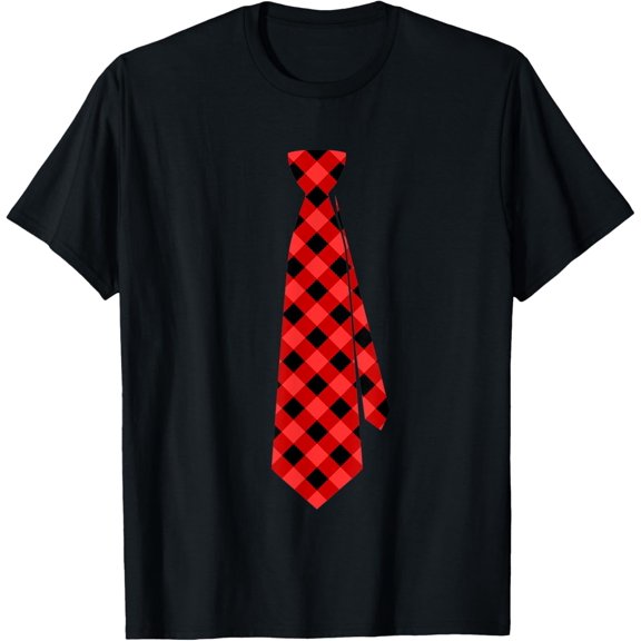 t-shirt Red Buffalo Plaid Neck Tie Christmas Costume Kids Boys Gift T-ShirtMen and women can wear, black T-shirts, gifts. Age: M,L，XL 2XL, 3XL, 4XL