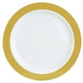 thumbnail image 3 of EcoQuality 7.5" inch Salad Plates & 10.5" inch Dinner Plates Round Plastic Heavy Duty Plates with Gold Rim Design Disposable China Like Plastic Plate Combo Set (16 Pack), 3 of 5