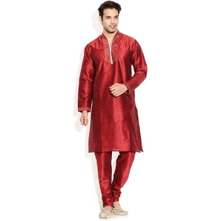 

Royal Men s Hineck Silk Blend Kurta & Churidaar Set