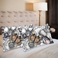thumbnail image 2 of MKHERT Flowers And Butterflies Pillowcase Pillow Protector Cushion Cover 20x30 inch,Set of 2, 2 of 3