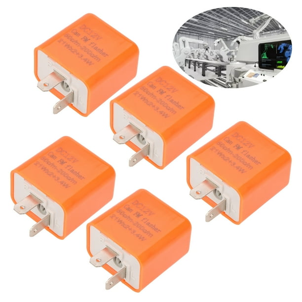 Relé Intermitente Ajustable LED De 2 Pines 12V Para Moto | Frecuencia 50-200 C/m Con Protección Contra Cortocircuitos