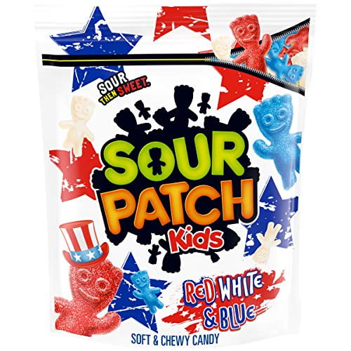 NEW Sour Patch Kids 4th Of July Red White & Blue Candy 1.9 lb. Bag (1)