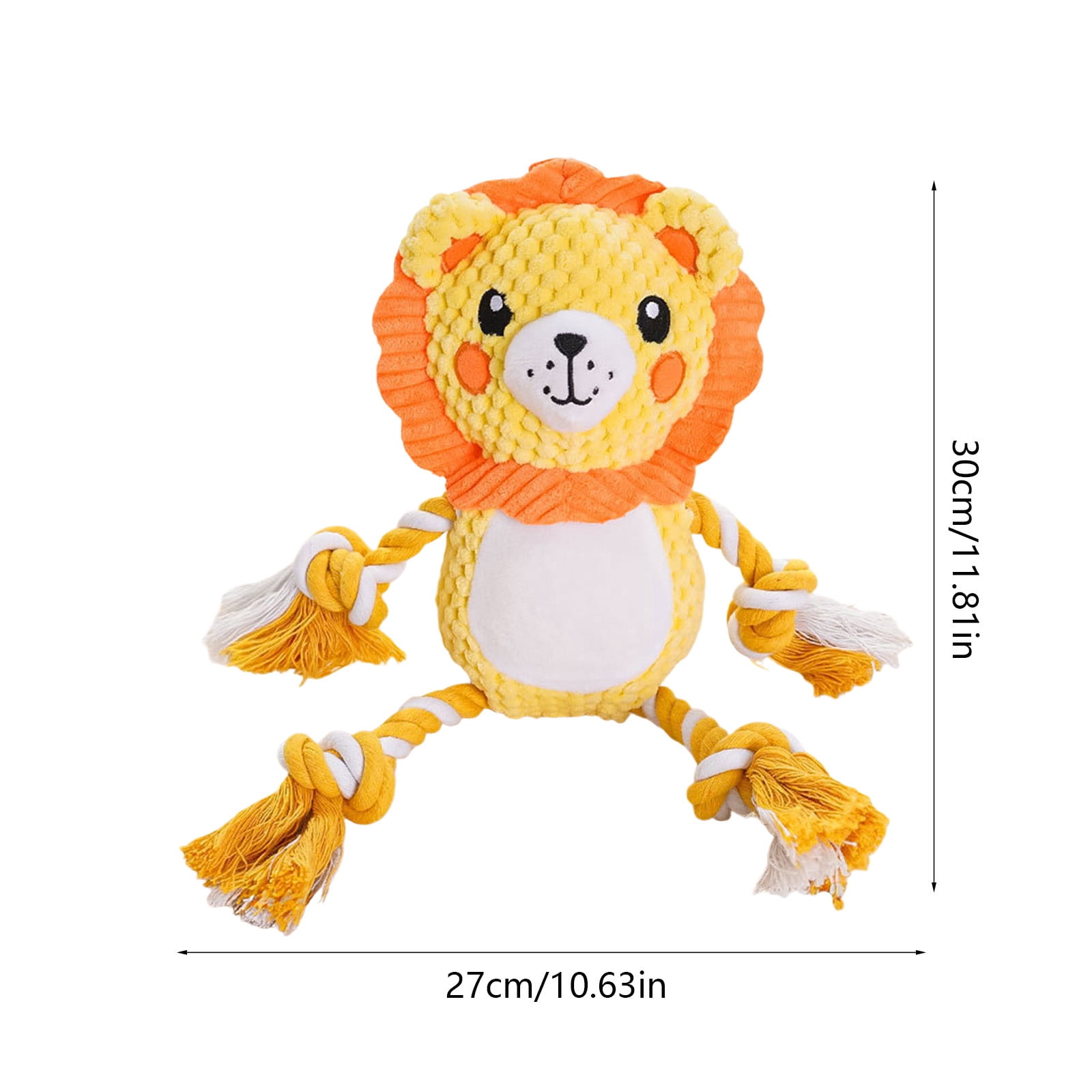 Cadorn 1PCS Squeaky Dog Chew Toy with Sound,Plush Interactive Puppy Teething Toy,Pet Boredom Relief Plaything for Training and Teeth Cleaning,Orange