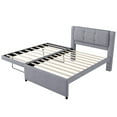 thumbnail image 6 of Harper & Bright Designs Full Size Upholstered Bed with Adjustable Trundle, Full Platform Bed with Padded Headboard for Bedroom, Twin Trundle can be Flat or Erected, Gray, 6 of 12