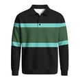 thumbnail image 7 of Atogsazn Men's Striped Button Down Sweatshirt Casual Waffle Collared Long Sleeve Pullover Sweater Fall Winter Tops Green S Fashion, 7 of 7