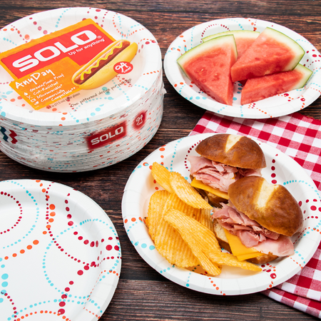 Solo Disposable Paper Plates, 8.5in, 94ct