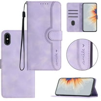 Wallet Case for iPhone X / XS, [RFID Blocking][Kickstand][Magnetic Closure] Flip Folio Wallet Case PU Leather Card Slots and Detachable Hand Strap Phone Case For iPhone X / XS, Purple