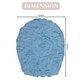thumbnail image 2 of Home Weavers Bell Flower Bathroom Rug Toilet Lid Seat Cover Elastic Edges, 100% Cotton Soft Universal Fit for Standard Oblong Round Bath Room Bowl Lids, Washable 18"x18" Toilet Lid Cover, Sky Blue, 2 of 8