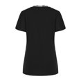 thumbnail image 7 of Women Outfits Summer Vacation Outfits for Women Clothing Set Female V-Neck Short Sleeve Tops Pants Sets Long Pant Style S_211 Women's Tracksuits Black S, 7 of 7