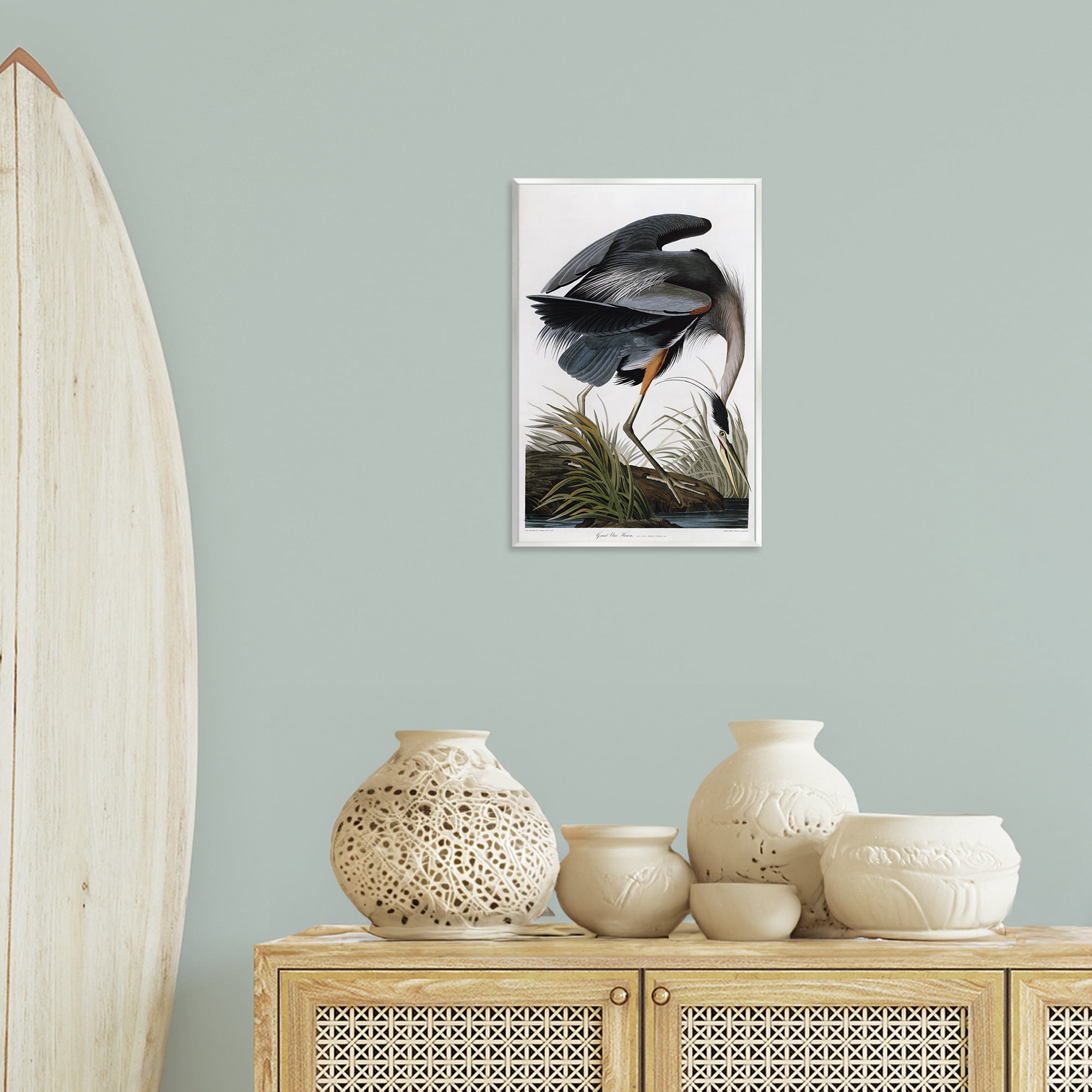 Stupell Industries Classic Heron at Lake Animals & Insects Painting Unframed Art Print Wall Art, 13 x 19