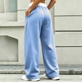 thumbnail image 6 of Dagugfen Sweatpants for Women Drawstring Straight Leg Elastic Waist Loose Fitted Breathable Casual Pants with Pockets(XXL,Sky Blue), 6 of 7