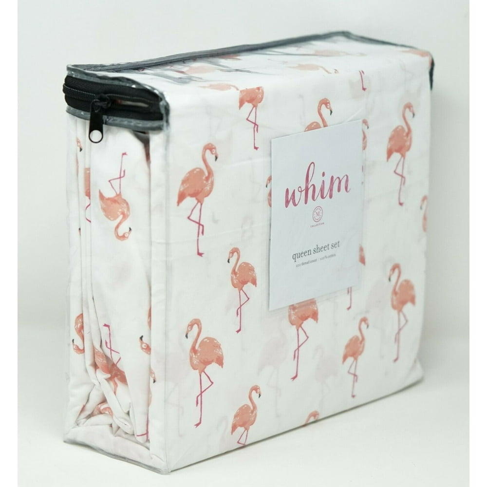 Whim by Martha Stewart Collection Flamingo 4Pc Cotton Sheet Set