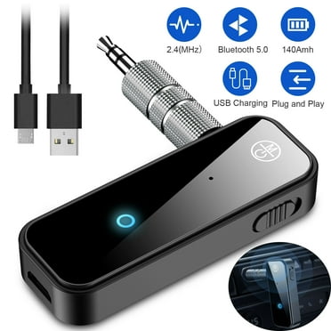Bluetooth 5.0 Adapter Bluetooth Transmitter Receiver 2-in-1 Wireless 3.5mm AUX aptX Low Latency Adapter for TV/Home Sound System